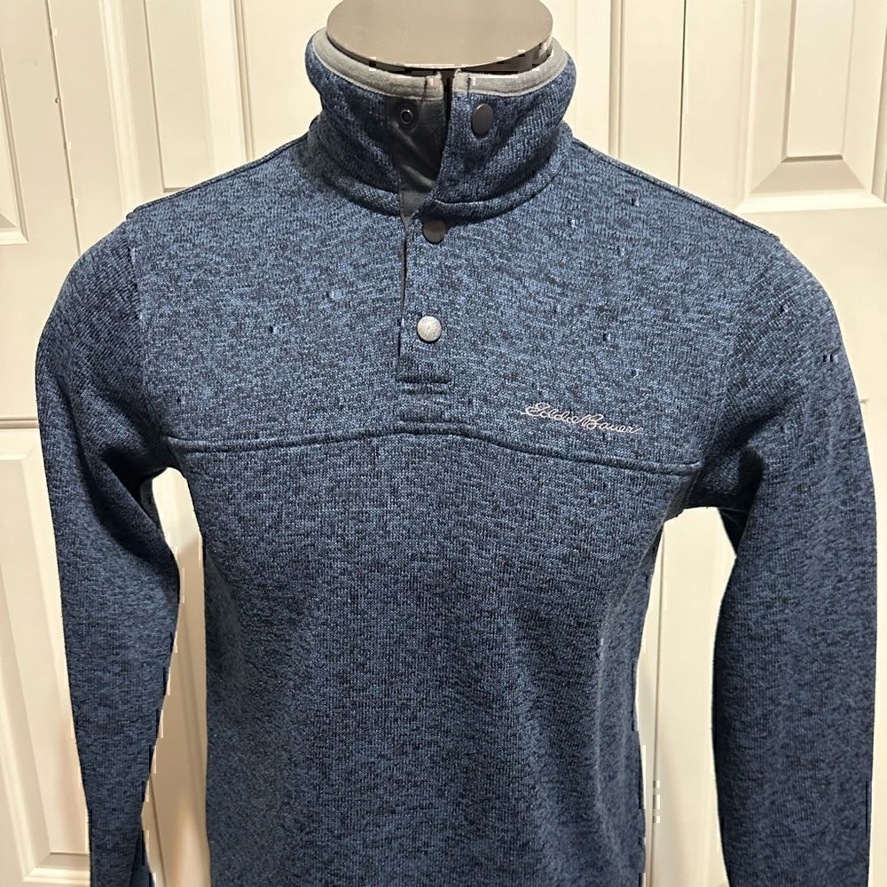 Eddie Bauer Mens Medium 1/4 Button Pullover